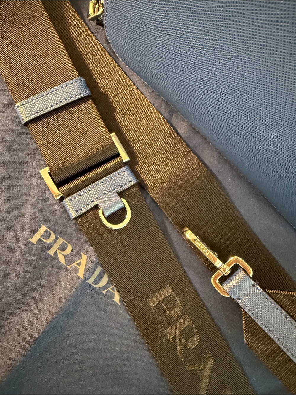 Prada Brique Medium Saffiano Leather Bag in Blue - Picture 4 of 11
